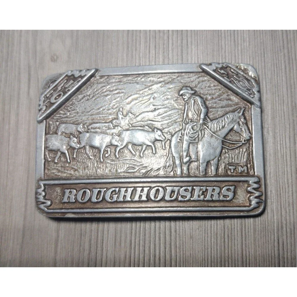 Vintage Roughhousers Cowboy Cattleman Belt Buckle